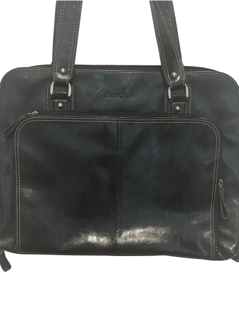 Samsonite Black Faux Leather Tote Handbag